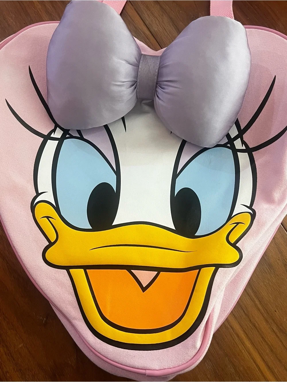Disney Parks Daisy Duck Heart-Shaped Canvas Tote– Large Pink & Purple Shopper
